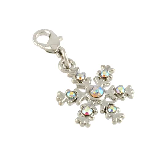 12 Pack: Rhodium Snowflake Charm by Bead Landing™